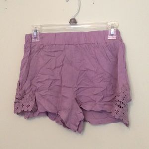 Purple flowy shorts